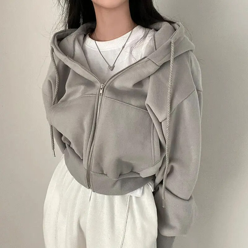 Zip-Up Hoodie - Comfy Oversized Hoodie met zakken voor Dames-Boetiek Moda