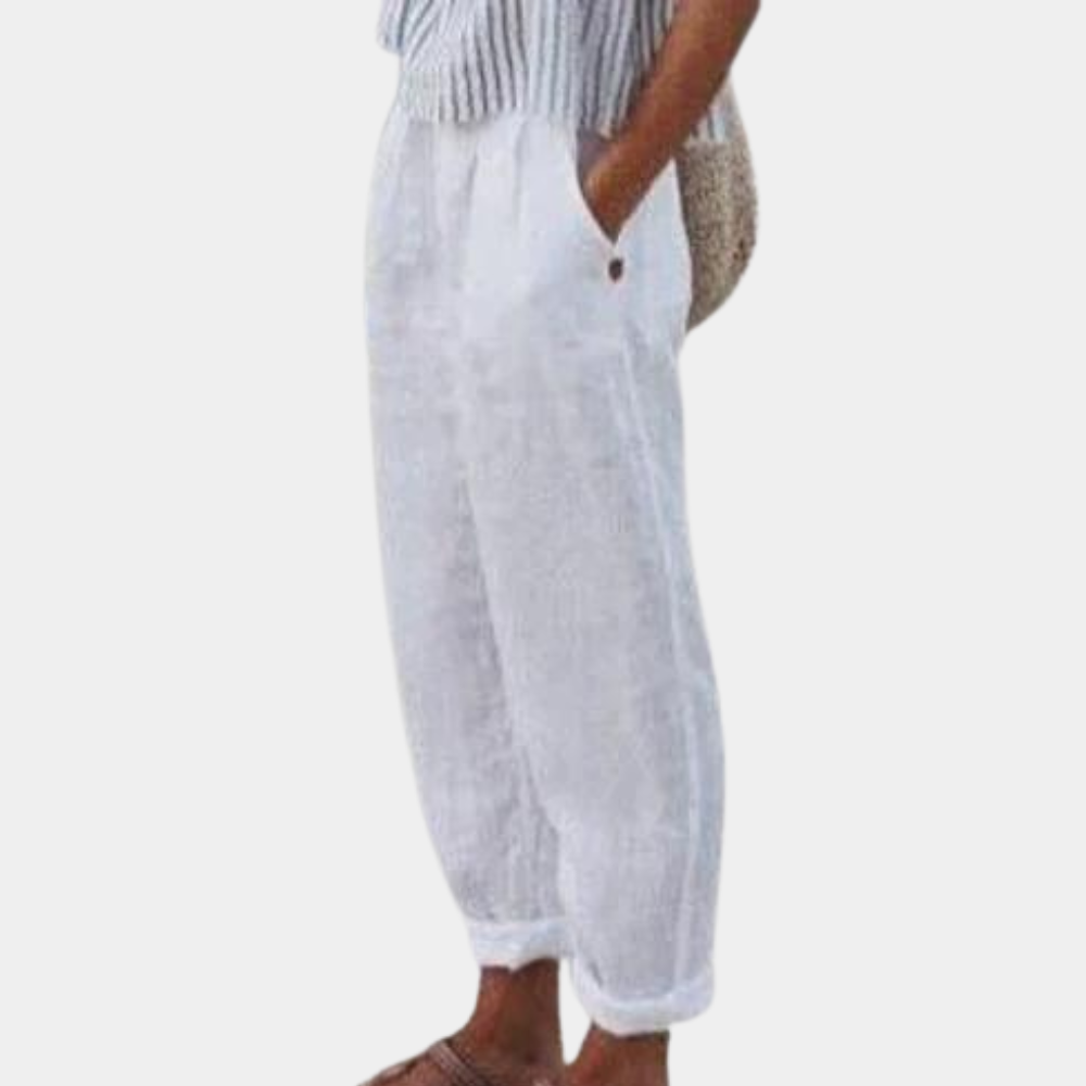 Zomerbroek - Los model - Lichtgewicht - Linnen broek - Damesbroek-Boetiek Moda