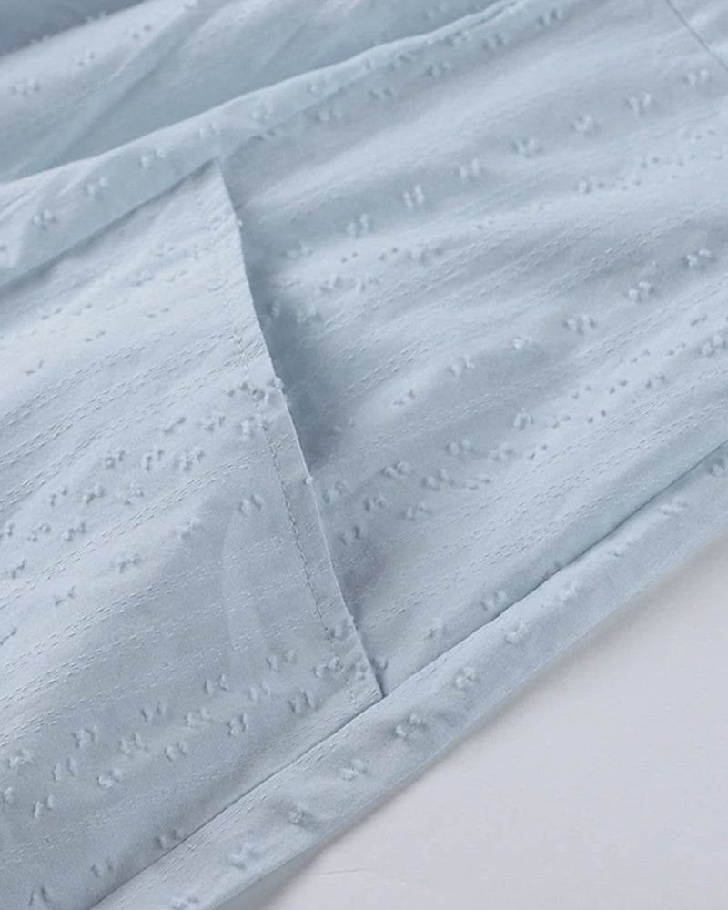 Zomerjurk | Los model | V-hals | Jurk met lange mouwen | Casual Jurk-Boetiek Moda