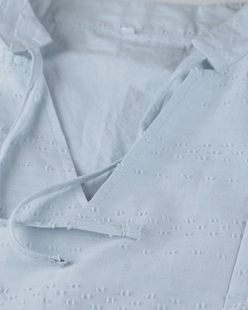 Zomerjurk | Los model | V-hals | Jurk met lange mouwen | Casual Jurk-Boetiek Moda