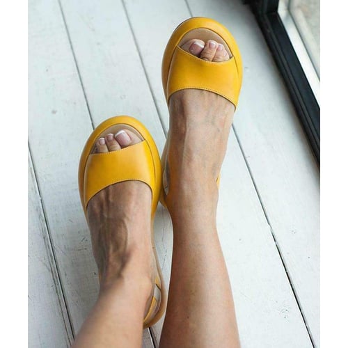 Zomersandalen - Slip-On Open Teen Platform Sandalen voor Dames-Boetiek Moda