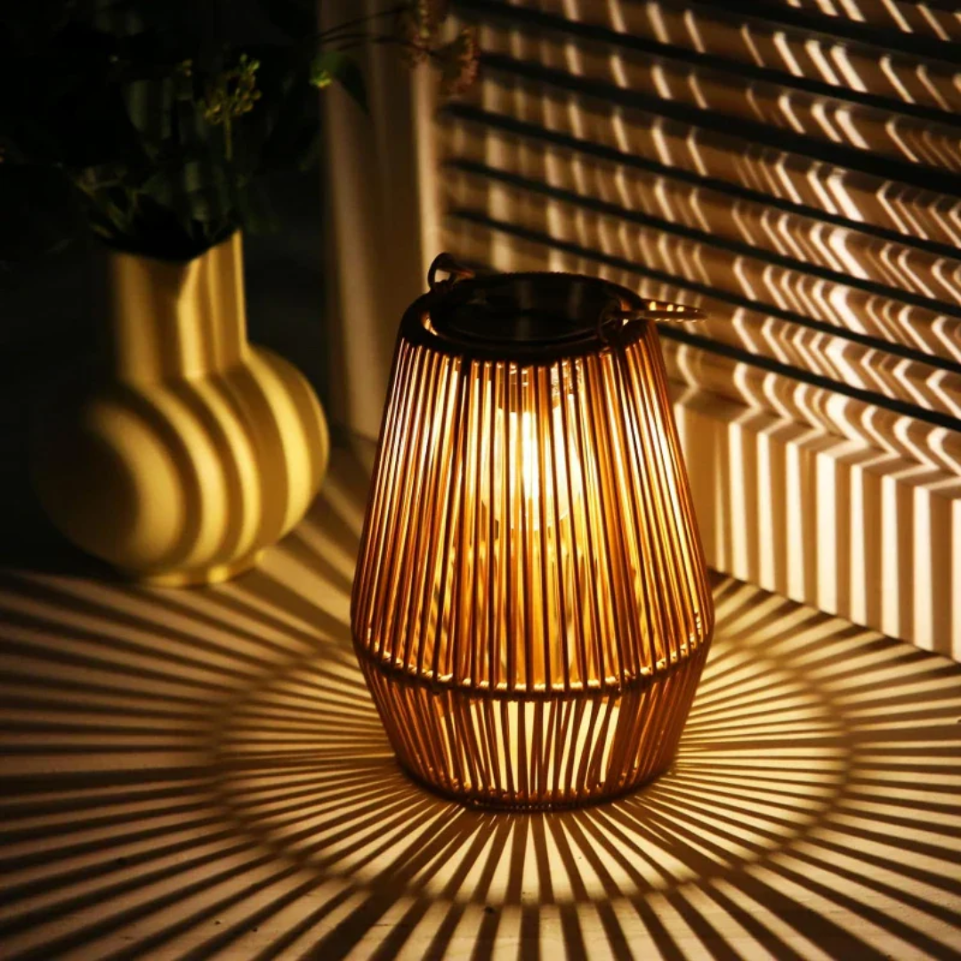 Zonne-energie lamp - Rotan - Tuin - Draagbare lamp - Buitenlamp-Boetiek Moda