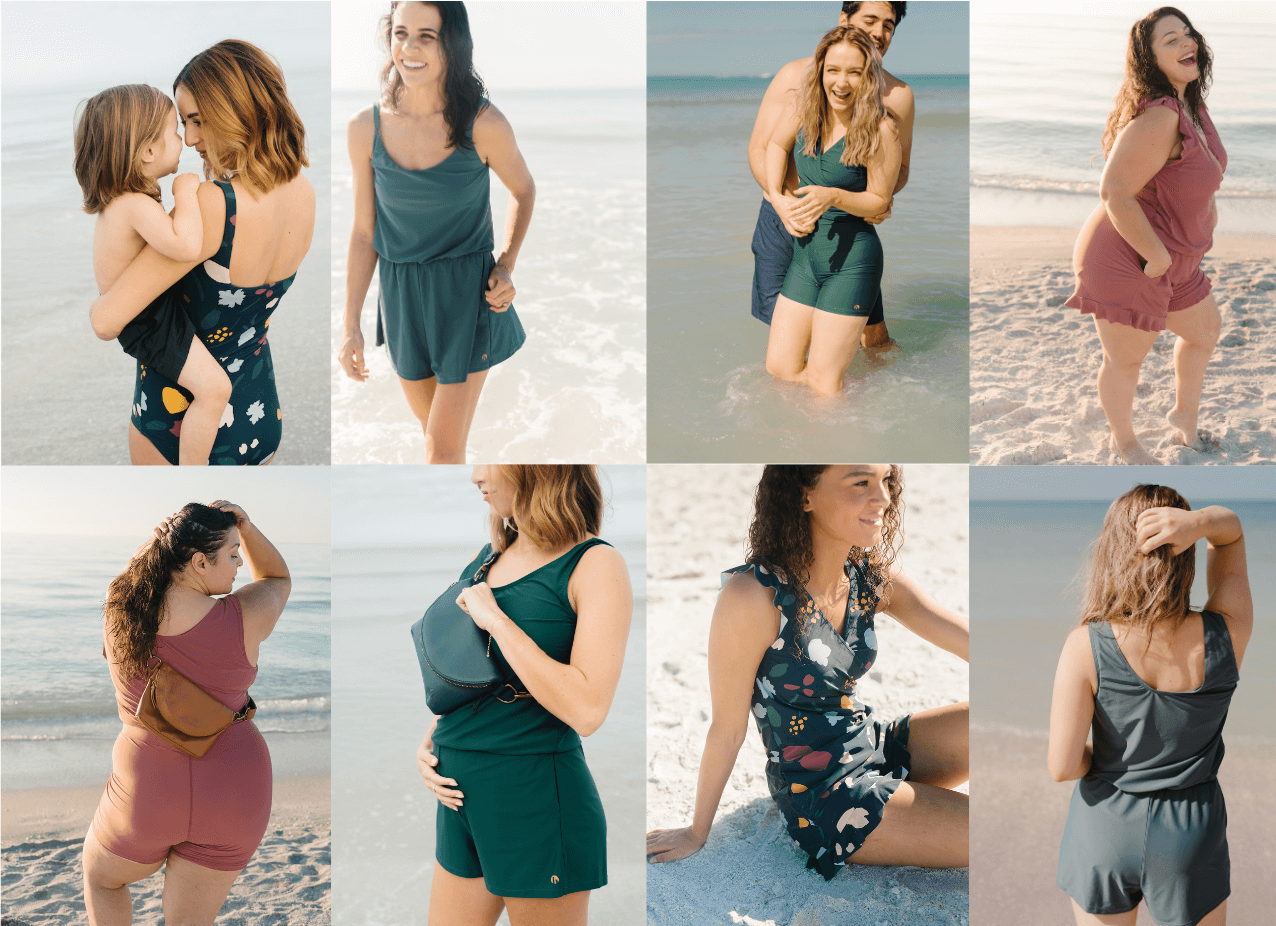 Zwembroek - Ingebouwde beha - Ruches - Badpakken met korte broek - Dameszwemkleding-Boetiek Moda