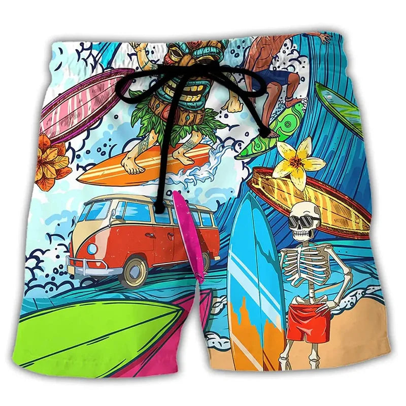 Zwemshort - Bedrukt - Koord - Board Shorts - Heren Zwemmode-Boetiek Moda