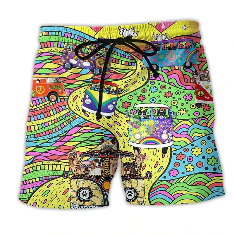 Zwemshort - Bedrukt - Koord - Board Shorts - Heren Zwemmode-Boetiek Moda