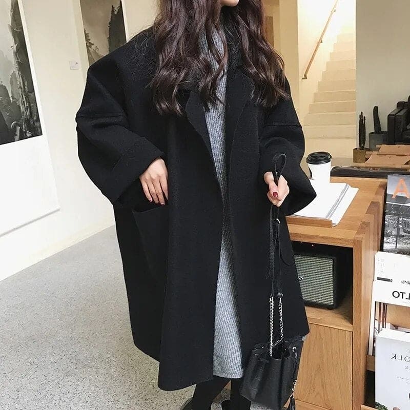 Trenchcoatigan - Wol - Oversized - Trenchcoat - Damescoatigan