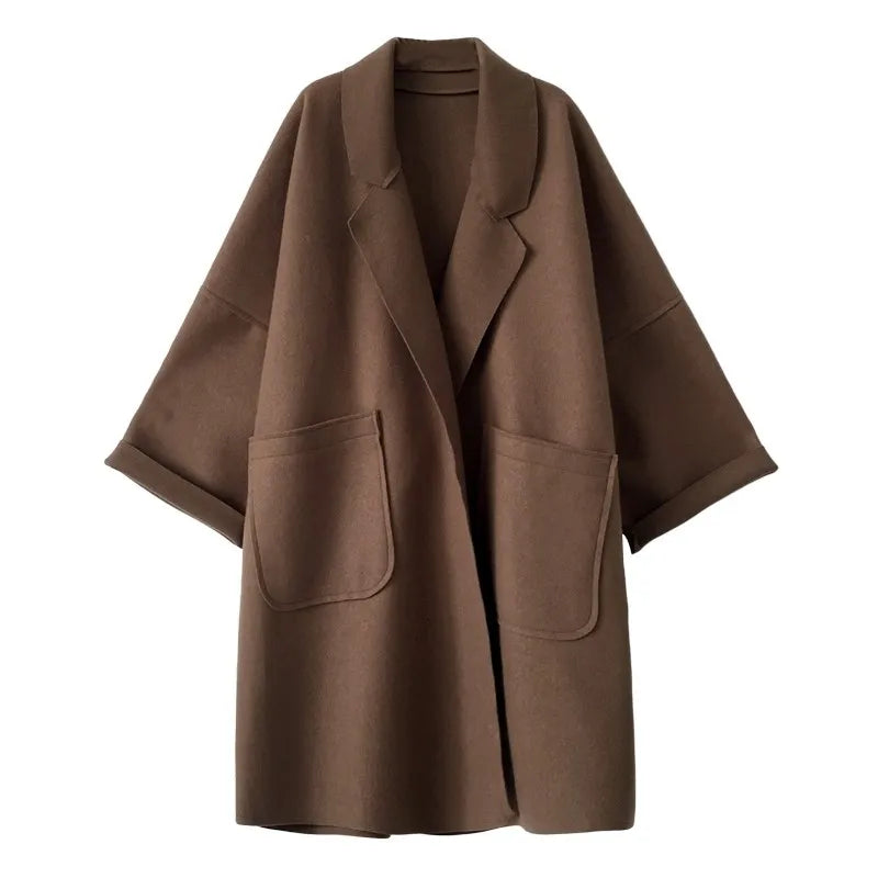 Trenchcoatigan - Wol - Oversized - Trenchcoat - Damescoatigan
