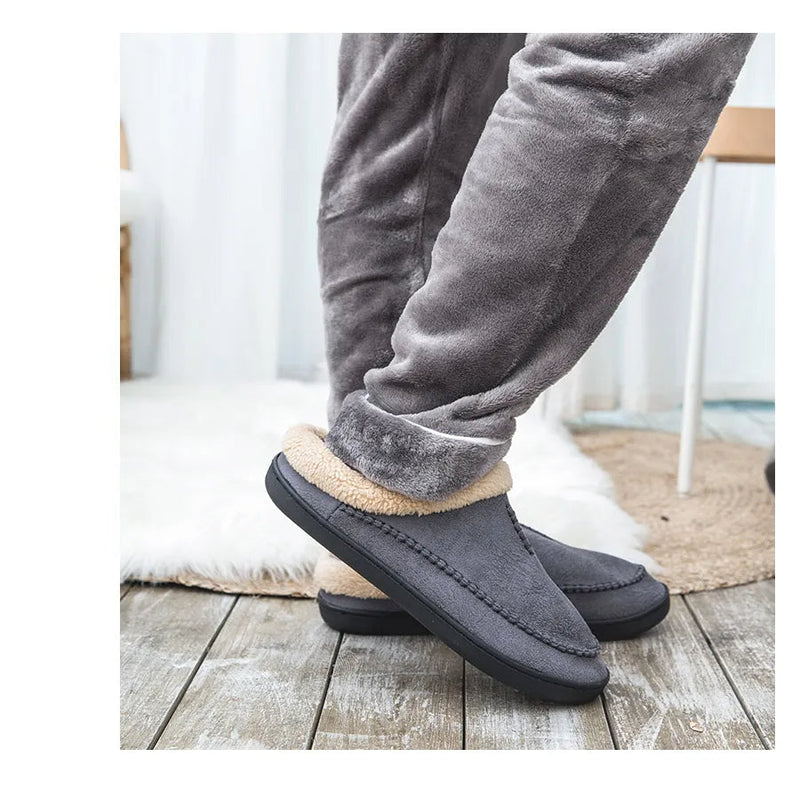 Huisslippers - Warme, suède pantoffels voor binnen in de winter voor heren