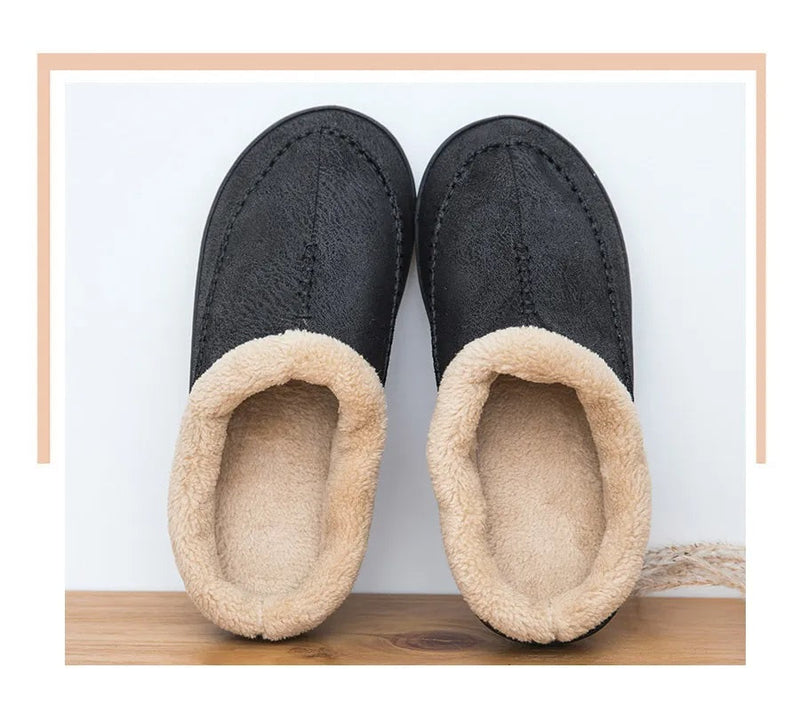 Huisslippers - Warme, suède pantoffels voor binnen in de winter voor heren