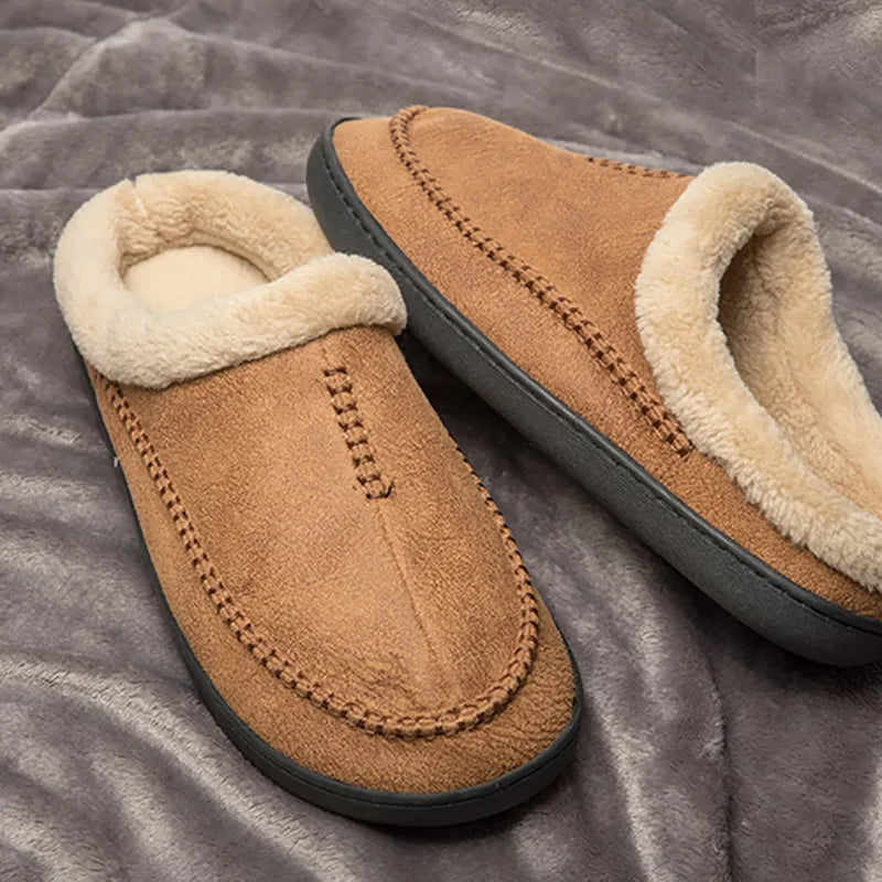 Huisslippers - Warme, suède pantoffels voor binnen in de winter voor heren