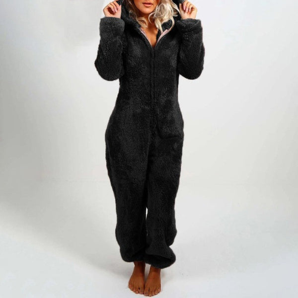 Fleece Jumpsuit | Lange Mouwen | Capuchon | Fleece Overalls | Dames Loungewear