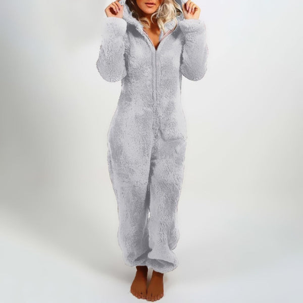 Fleece Jumpsuit | Lange Mouwen | Capuchon | Fleece Overalls | Dames Loungewear