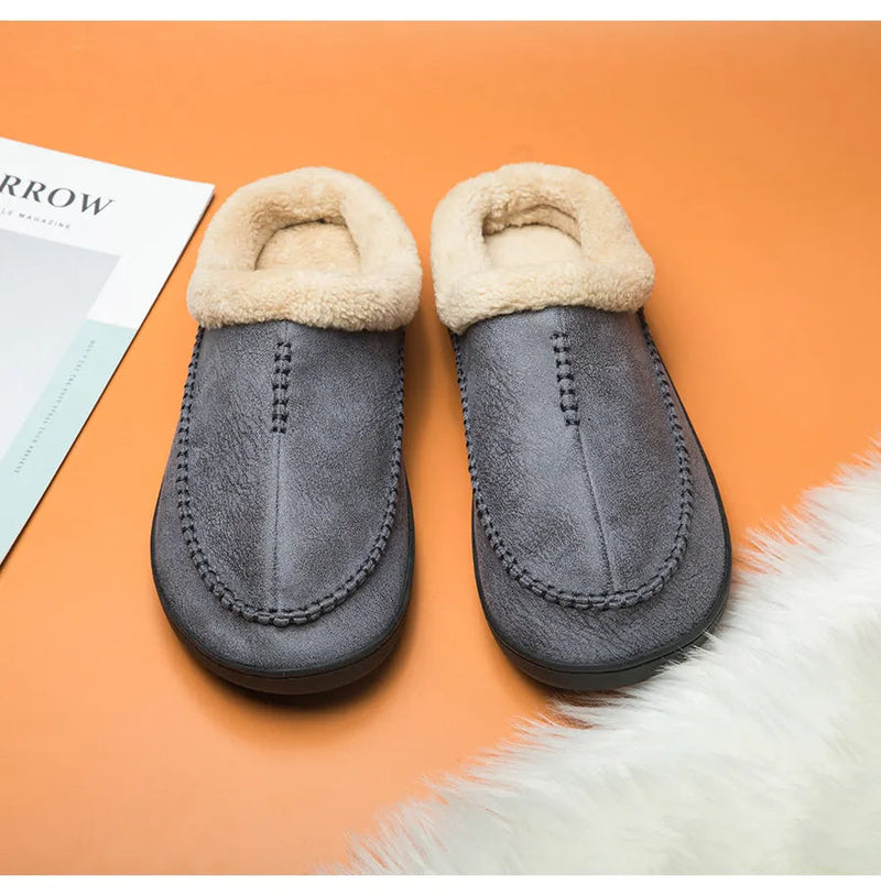 Huisslippers - Warme, suède pantoffels voor binnen in de winter voor heren