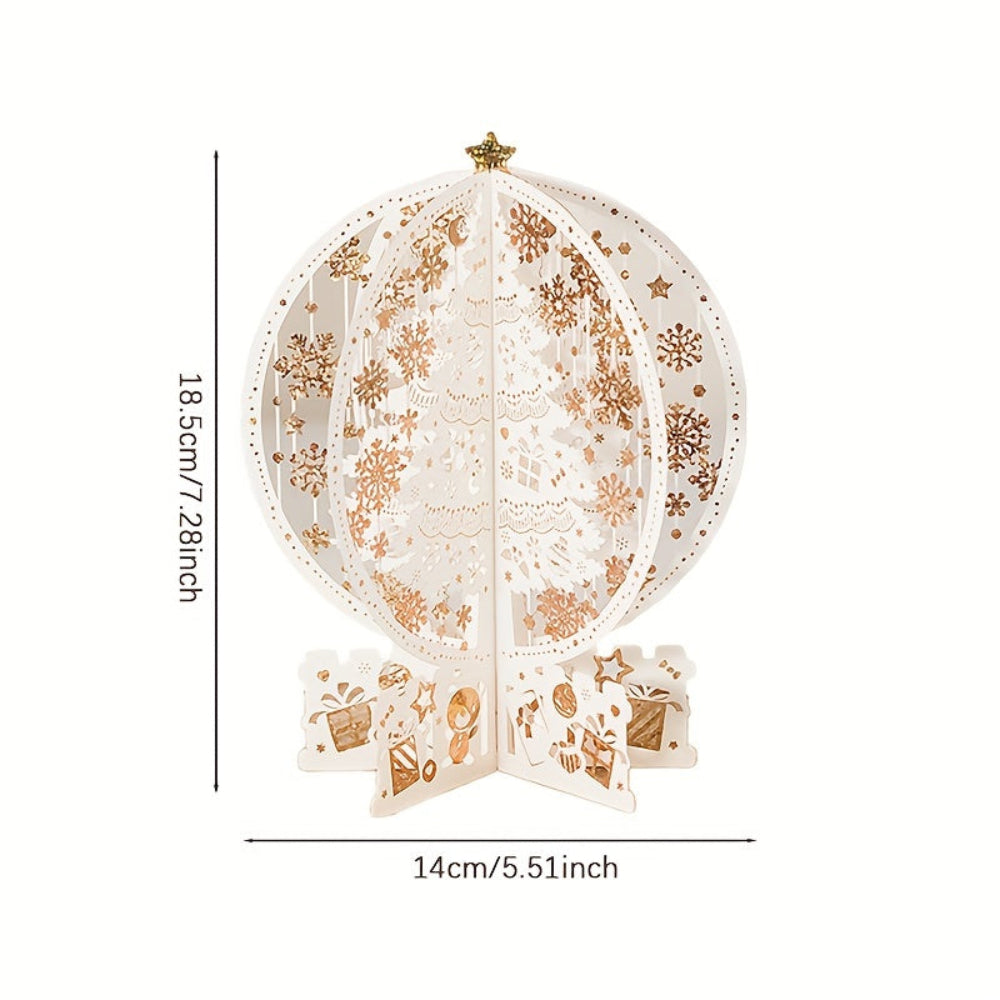 3D-kerstboomkaart - Wit - Decoratie - 3D-kerstkaart - Pop-up kerstkaart-Boetiek Moda