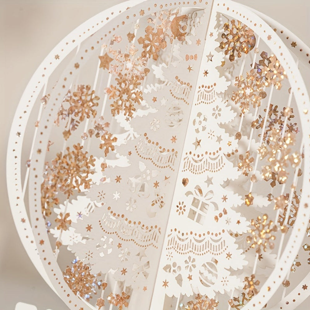 3D-kerstboomkaart - Wit - Decoratie - 3D-kerstkaart - Pop-up kerstkaart-Boetiek Moda