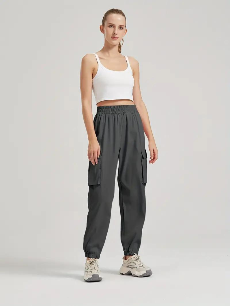 Adaline Joggers | Broek met hoge Cargo Broek-Boetiek Moda