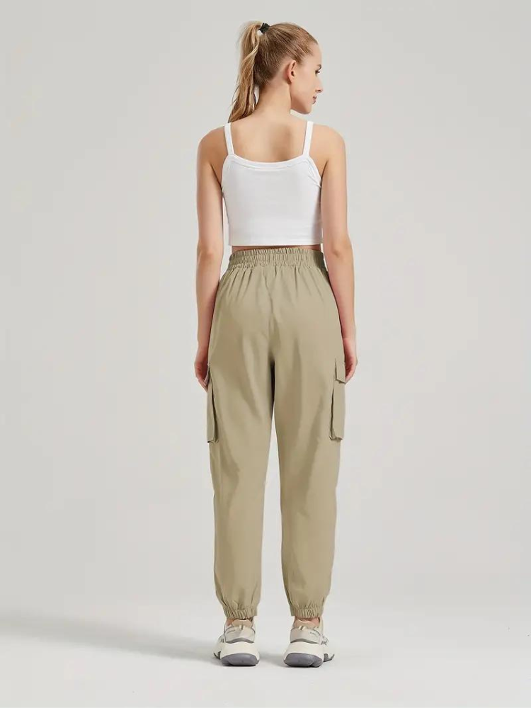 Adaline Joggers | Broek met hoge Cargo Broek-Boetiek Moda