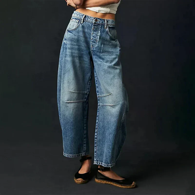 Baggy Jeans - Normale Taille - Comfortabel - Losse Jeans - Dames Jeans-Boetiek Moda