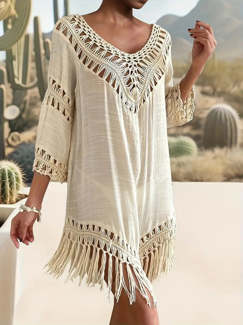 Beach Cover-Up | Boho | Gehaakt | Zwempakgewaad | Overtrekjurk-Boetiek Moda