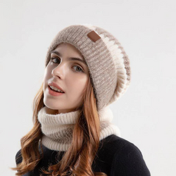 Beanie en Sjaal Set | Gebreid | Warm | Nekwarmer | Winter Hoofddeksel voor Vrouwen-Boetiek Moda