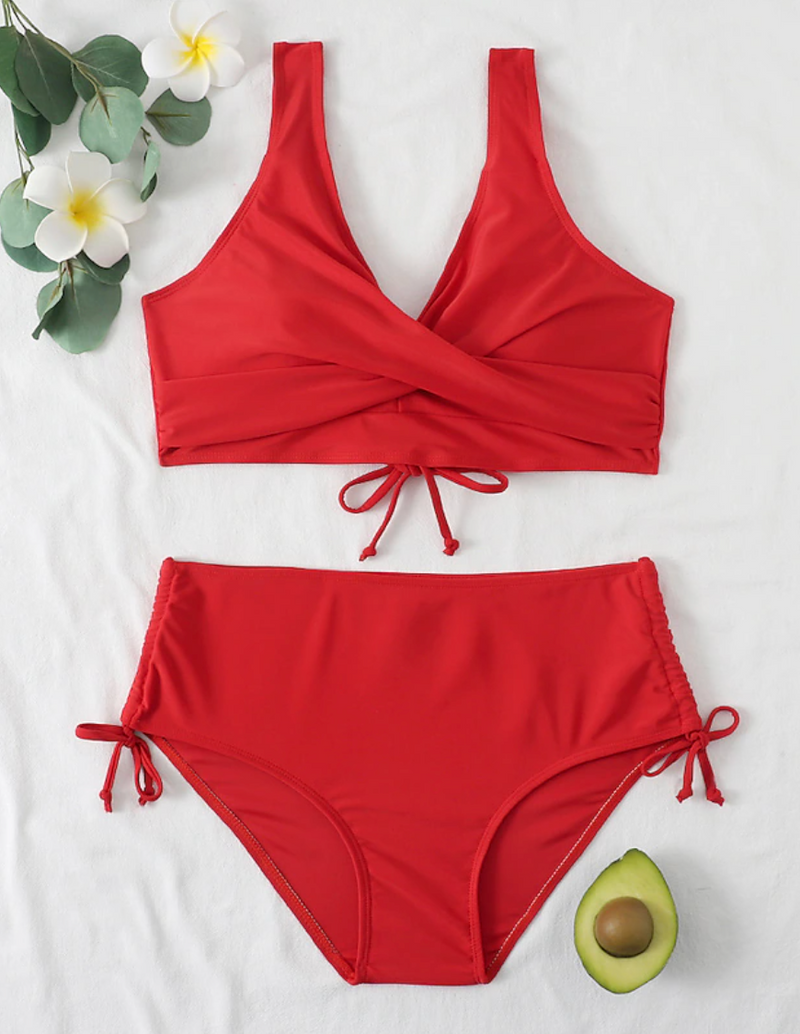 Bikiniset - Breed bandje Push-Up Bikini met hoge taille Strandkleding Set-Boetiek Moda