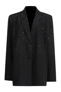 Blazer met Lovertjes | Oversized | Lang | Zwarte Blazer | Blazer voor dames-Boetiek Moda