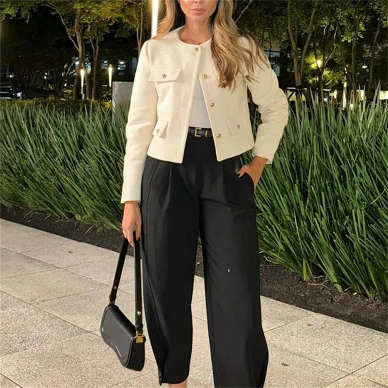 Blazerjasje | Kort | Klepzakken | Tweedblazer | Damesjasje-Boetiek Moda