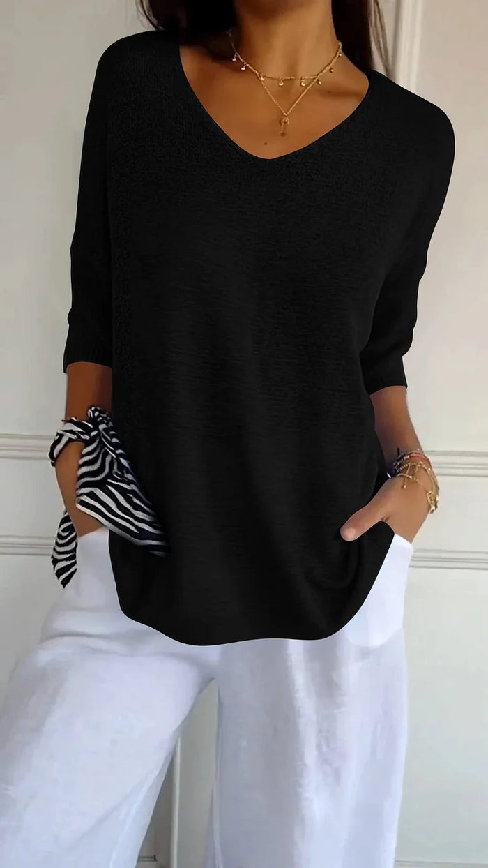 Blouse - Halve Mouw - Los model - Trui - Dameskleding-Boetiek Moda