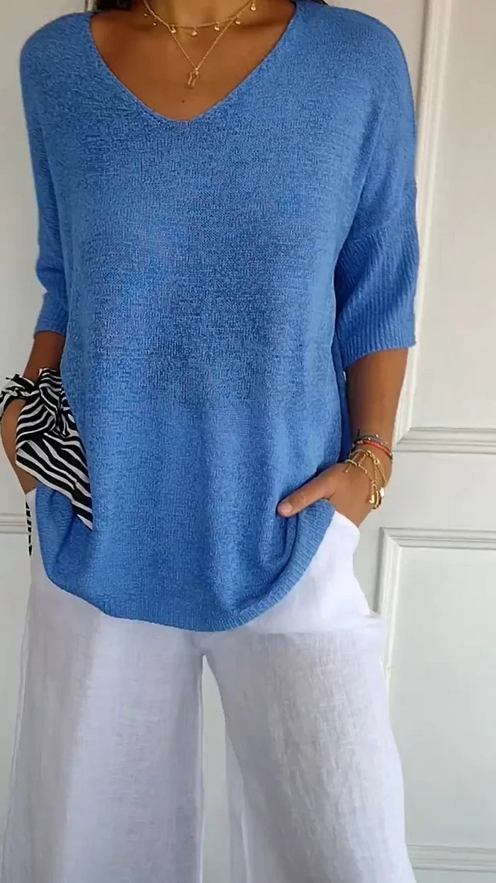 Blouse - Halve Mouw - Los model - Trui - Dameskleding-Boetiek Moda