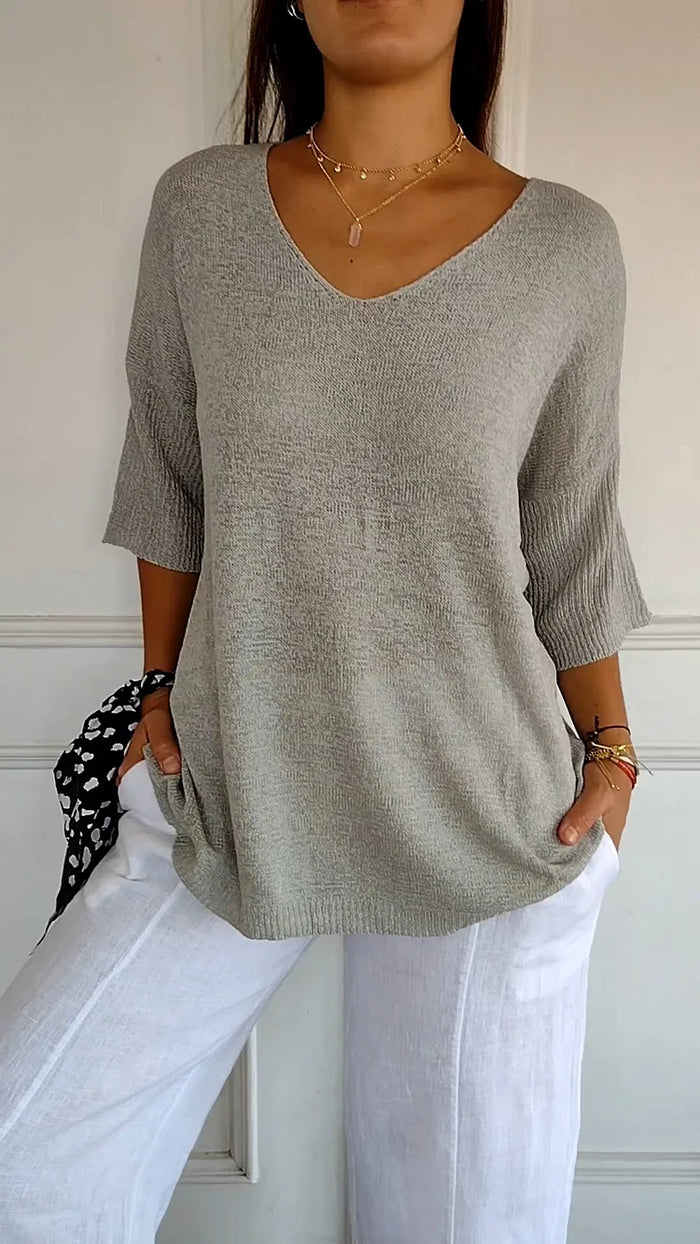 Blouse - Halve Mouw - Los model - Trui - Dameskleding-Boetiek Moda