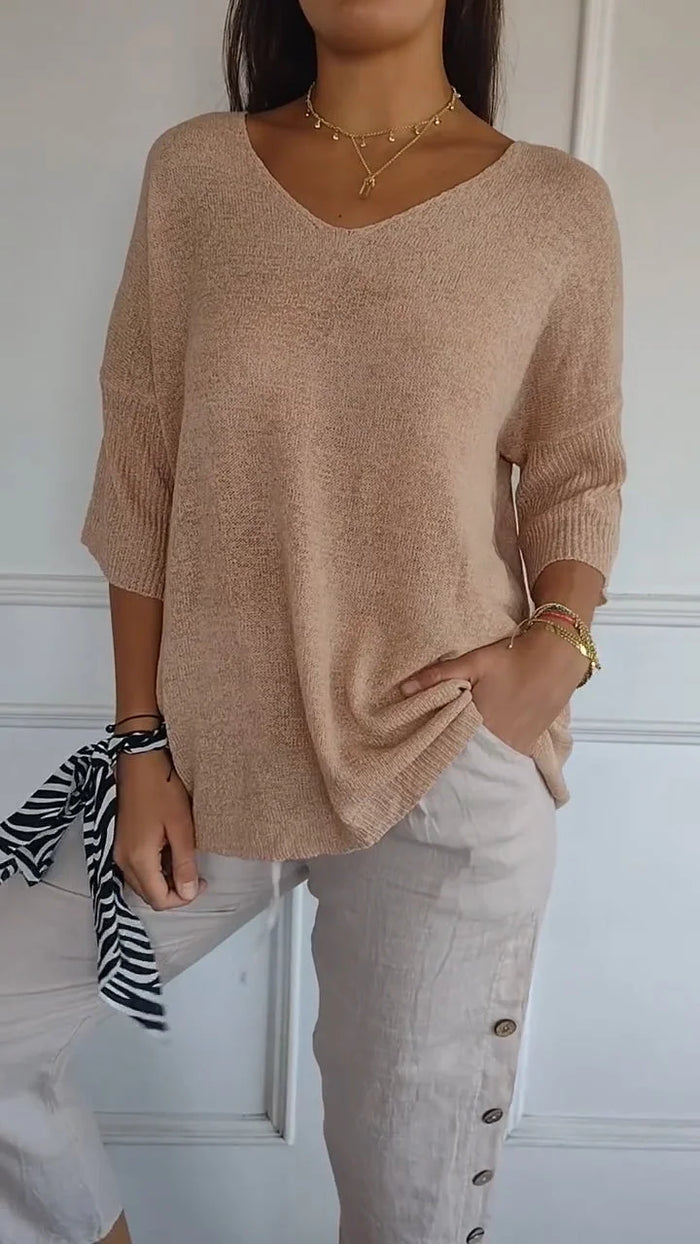 Blouse - Halve Mouw - Los model - Trui - Dameskleding-Boetiek Moda