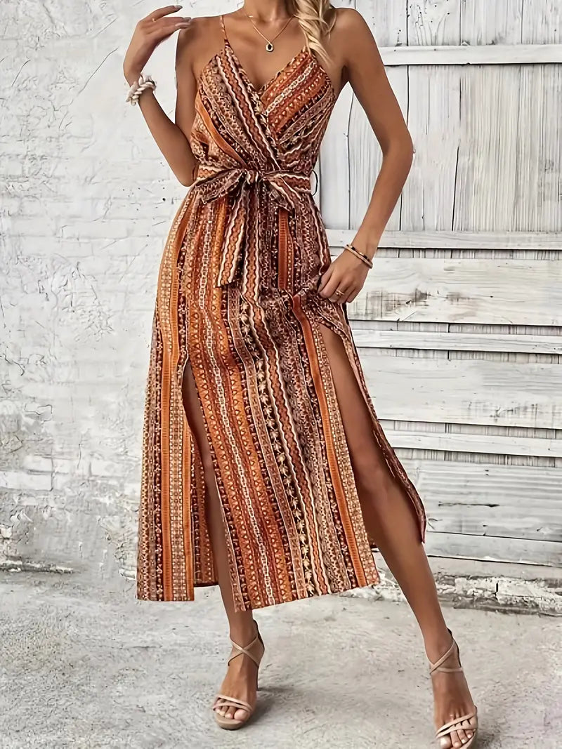 Boho Jurk - Midi - Riem - Zomerjurk - Zonnejurk-Boetiek Moda