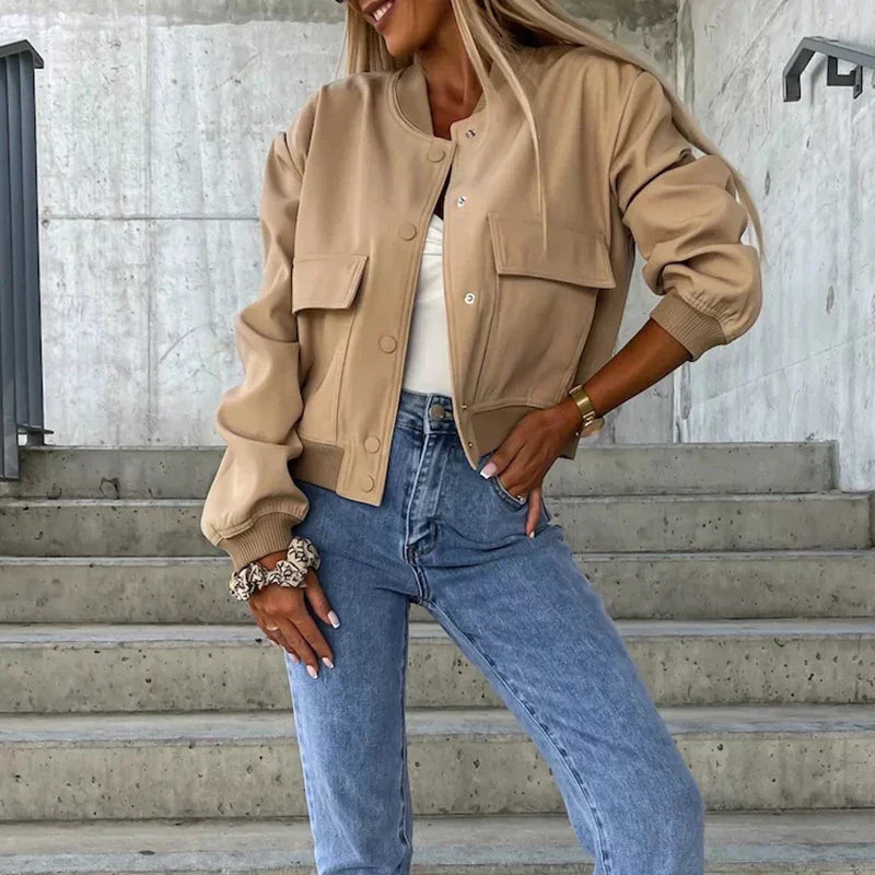 Bomberjack | Casual | Button-Up | Zomerjas | Vrouwenjas-Boetiek Moda