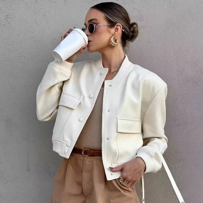 Bomberjack - Kort - Klepzakken - Cropped jas - Damesjas-Boetiek Moda