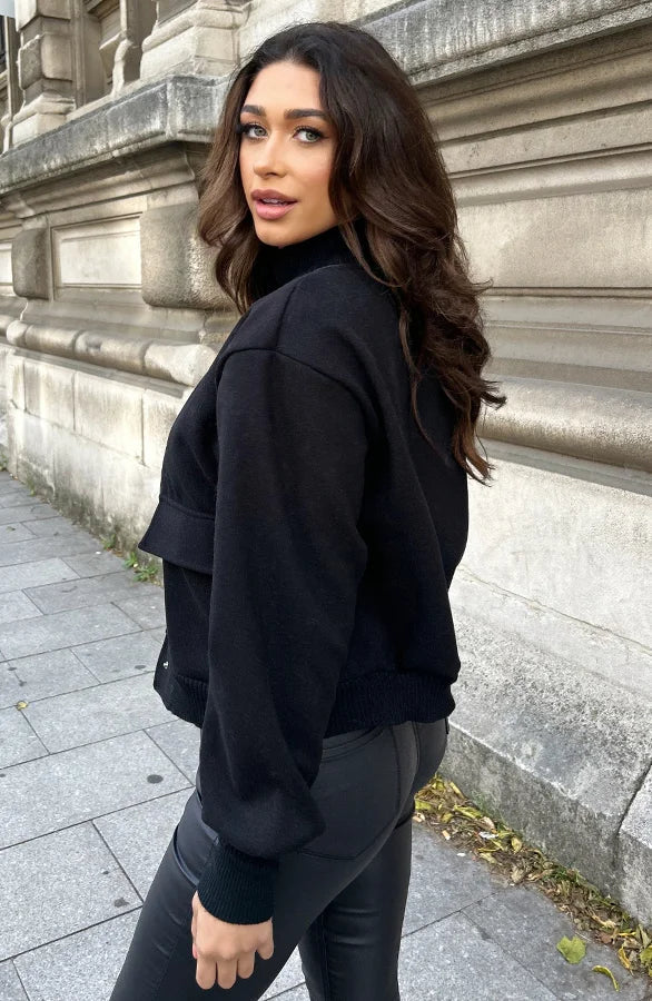 Bomberjack - Korte Aviatorjas met knoopsluiting voor dames-Boetiek Moda