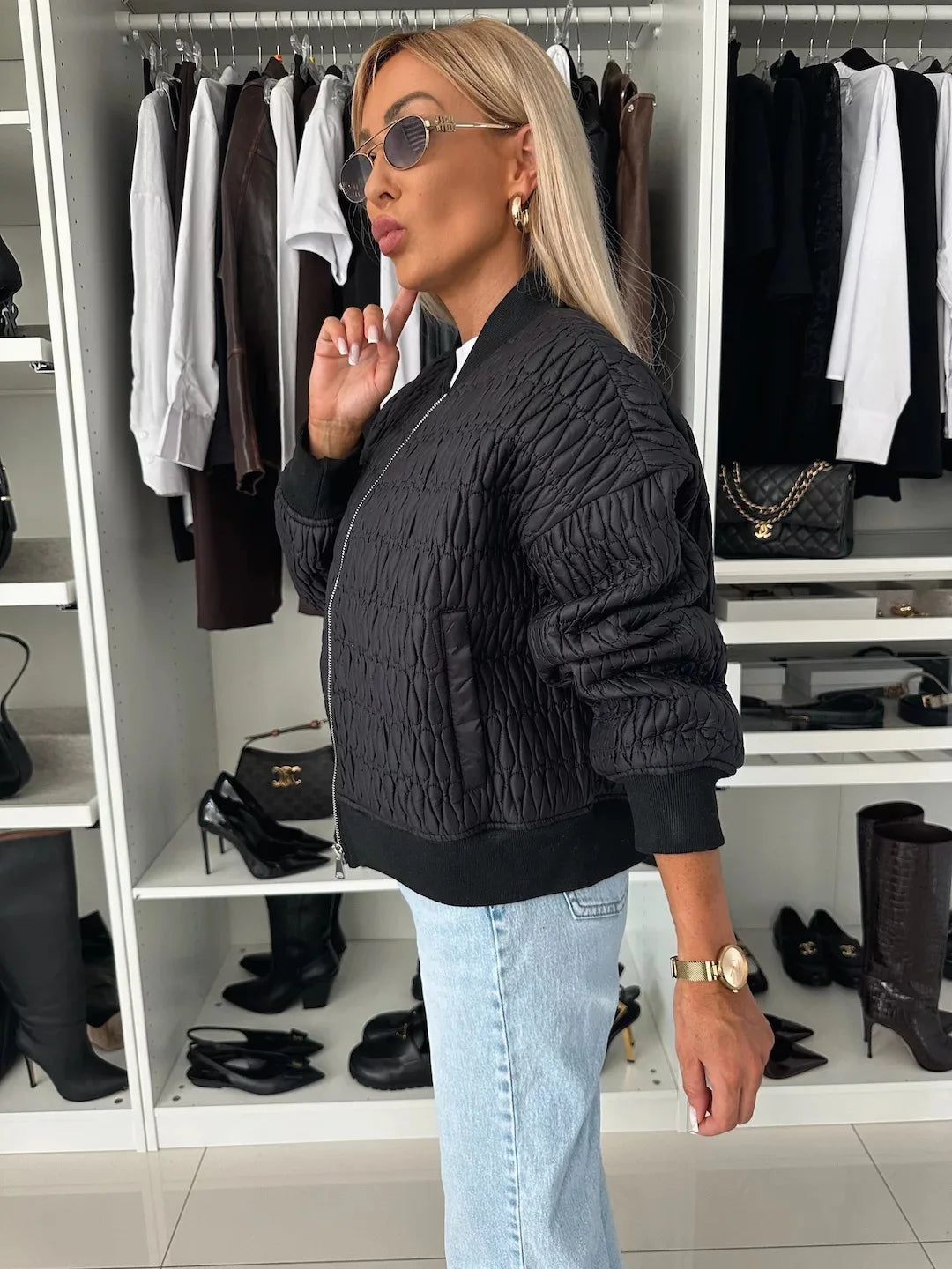 Bomberjack | Relaxed fit | Ritssluiting | Gewatteerd jack | Damesjack-Boetiek Moda