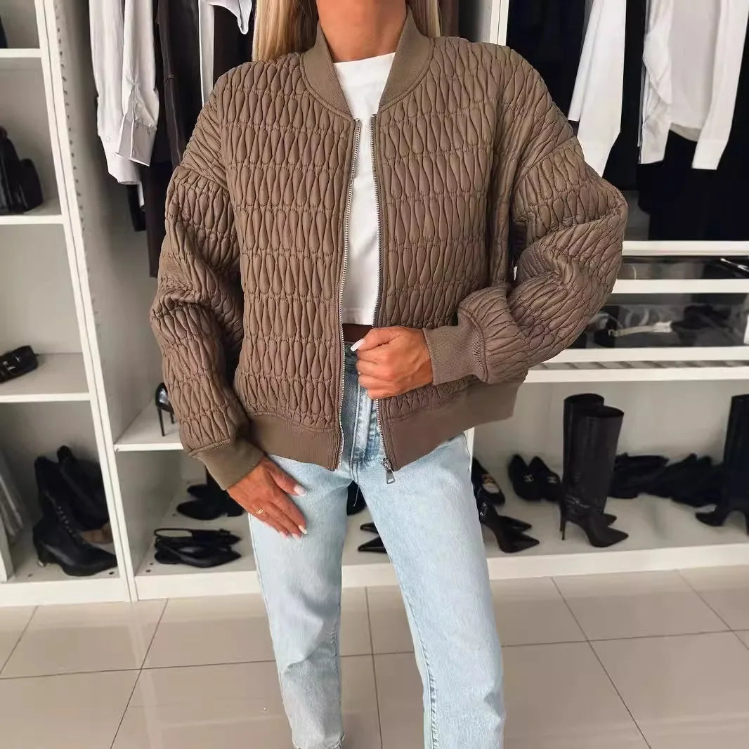 Bomberjack | Relaxed fit | Ritssluiting | Gewatteerd jack | Damesjack-Boetiek Moda