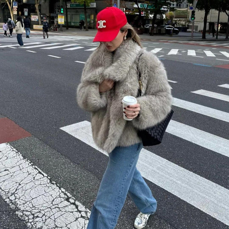 Bontjas - Stijlvol - Kort - Pluizige Bontjas - Vrouwen Winterjas-Boetiek Moda