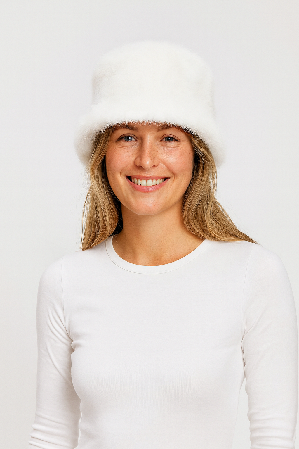 Bontmuts | Wit | Bont | Wintermuts | Vrouwenmuts-Boetiek Moda