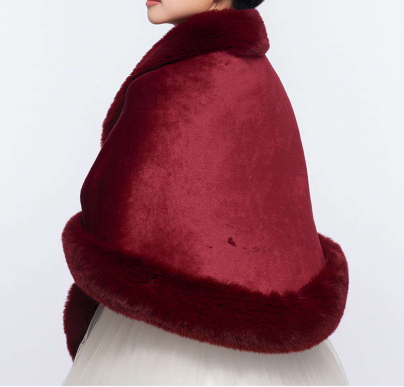 Bontsjaal - Elegante poncho-cape van imitatiebont voor dames voor de winter-Boetiek Moda