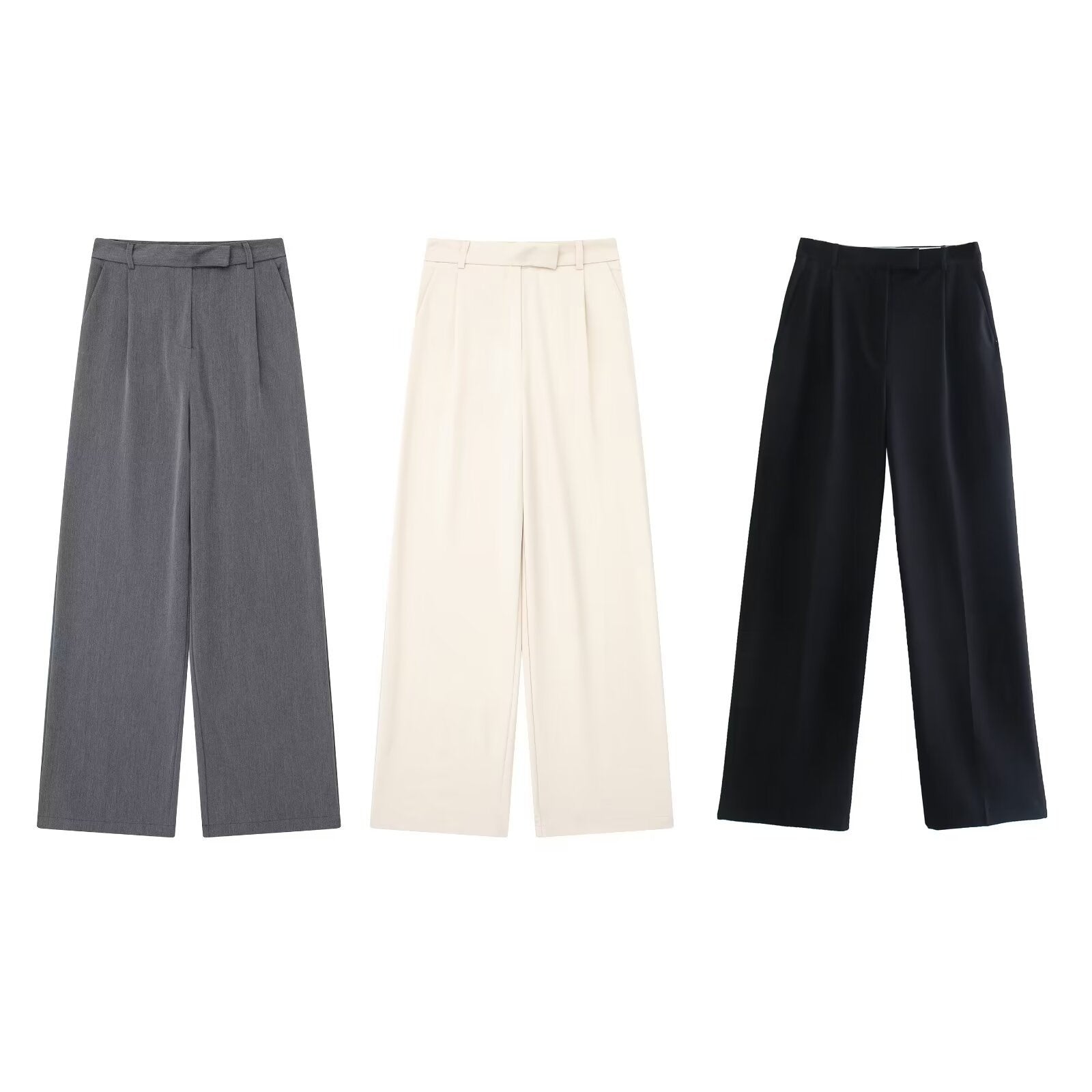 Broek met wijde pijpen - Hoge taille - Los model - Broek met wijde pijpen - Broek met wijde pijpen voor dames-Boetiek Moda
