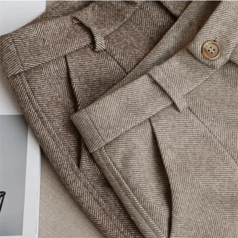 Broek van wolmix - Zakelijke casual broek voor dames voor op kantoor-Boetiek Moda