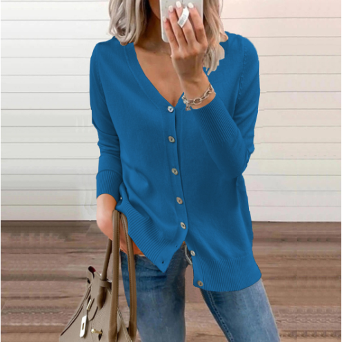 Button-Up vest - Klassiek losvallend vest met dunne V-hals voor dames-Boetiek Moda
