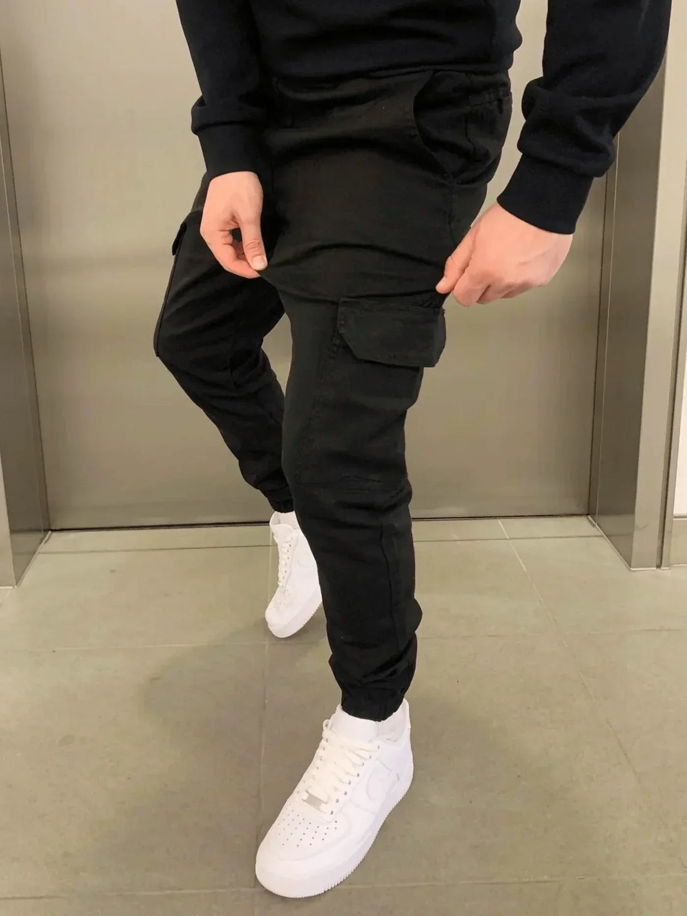 Cargo Broek - Skinny Cargo Broek met koord voor heren-Boetiek Moda