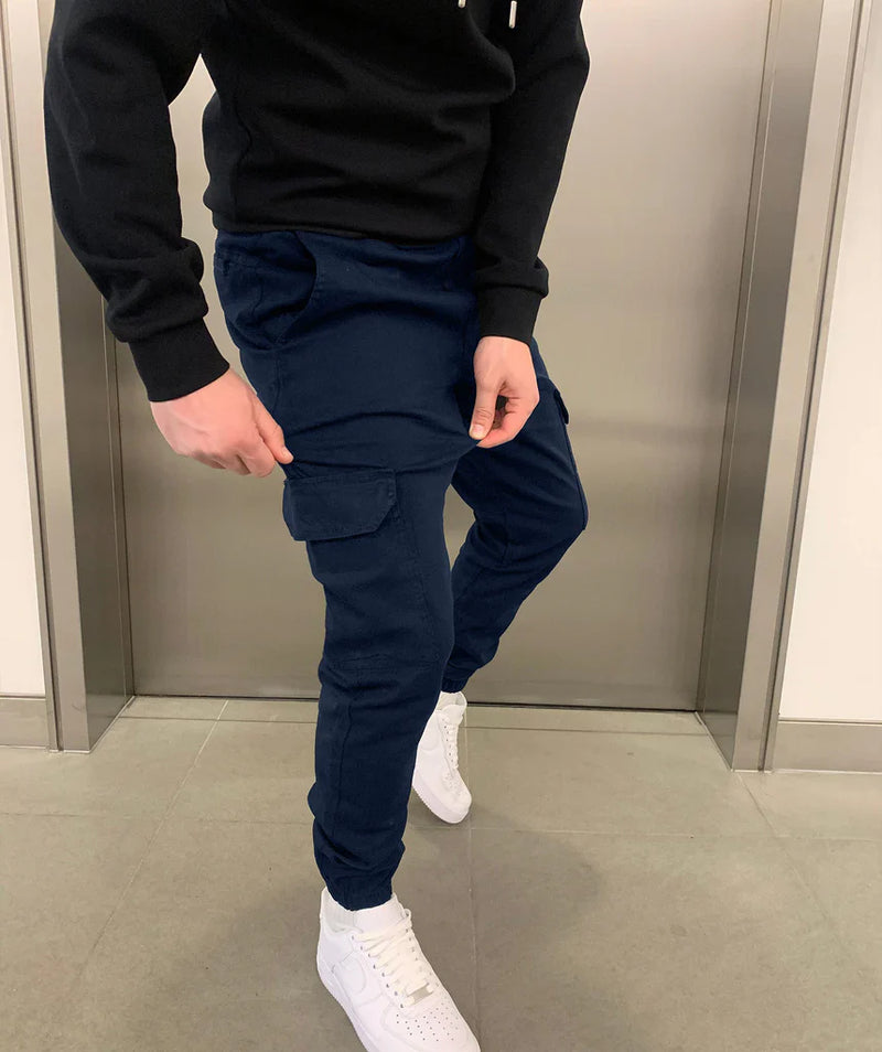 Cargo Broek - Skinny Cargo Broek met koord voor heren-Boetiek Moda