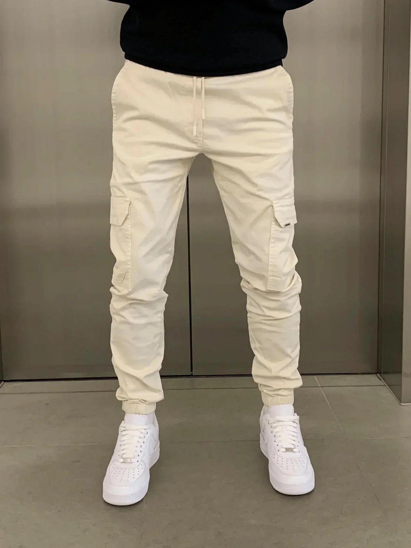Cargo Broek - Skinny Cargo Broek met koord voor heren-Boetiek Moda