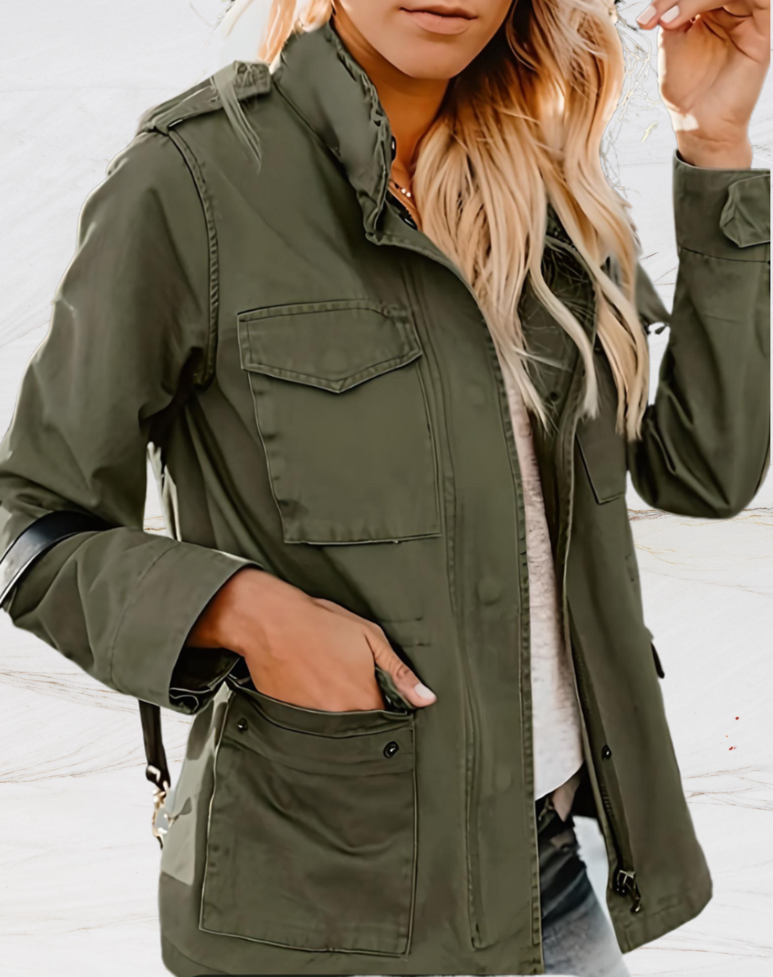 Cargo Jas - Ritssluiting - Zakken - Parka Jas - Damesjassen-Boetiek Moda