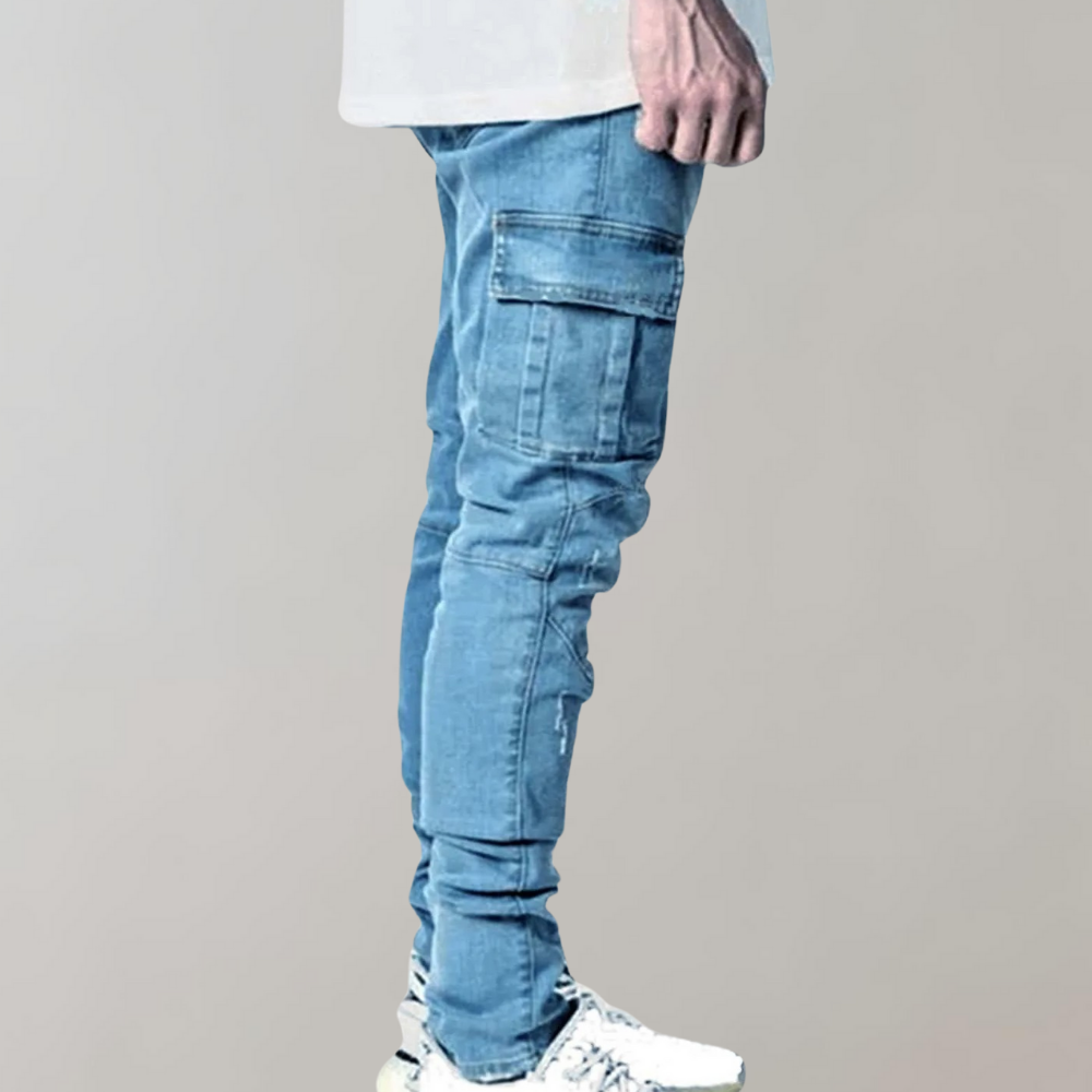 Cargo Jeans - Slim Fit - Stretch - Skinny Jeans - Heren Jeans-Boetiek Moda