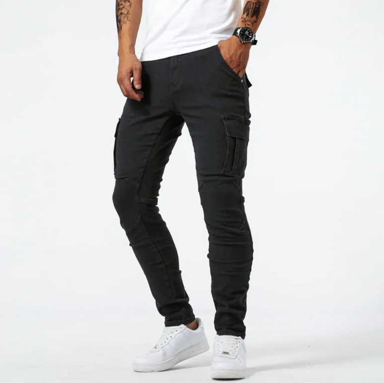 Cargo Jeans - Slim Fit - Stretchy - Skinny Jeans - Heren Cargo Broek-Boetiek Moda