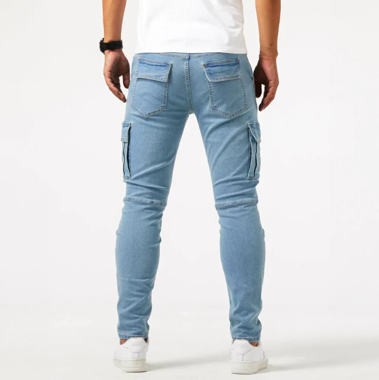 Cargo Jeans - Slim Fit - Stretchy - Skinny Jeans - Heren Cargo Broek-Boetiek Moda